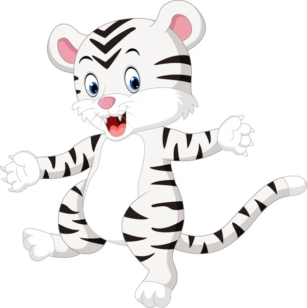 Εικονογράφηση του χαριτωμένο μωρό λευκή τίγρη — Διανυσματικό Αρχείο