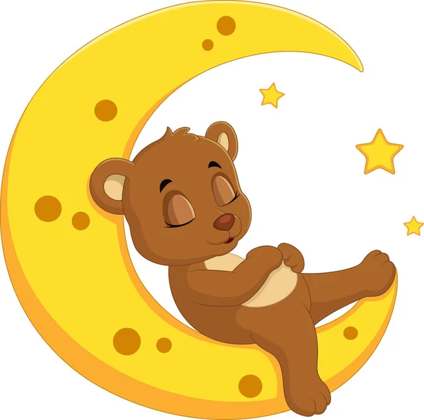 The bear sleep on the moon — Stock Vector