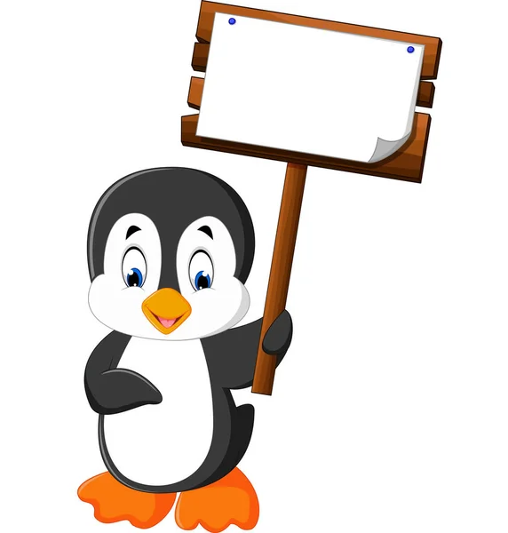 Aranyos pingvin rajzfilm — Stock Vector