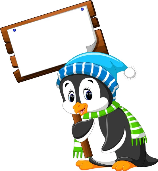 Słodka kreskówka pingwina — Wektor stockowy
