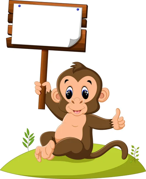 Um Desenho Animado De Macaco Bonito Sentado E Sorrindo Ilustração do Vetor  - Ilustração de floresta, feliz: 157877170