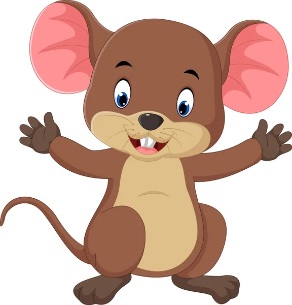Bonito ratón de dibujos animados — Vector de stock