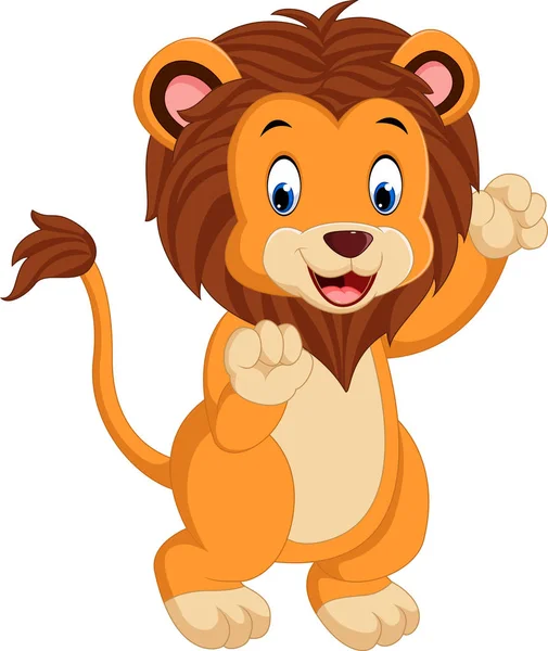 Cute cartoon lion — Stock Vector