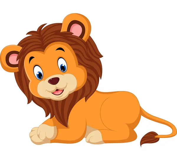 León de dibujos animados lindo — Vector de stock