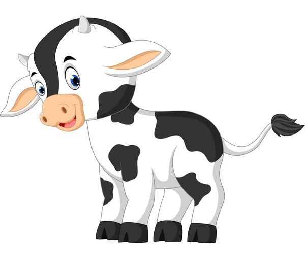Bonito bebê vaca desenhos animados — Vetor de Stock