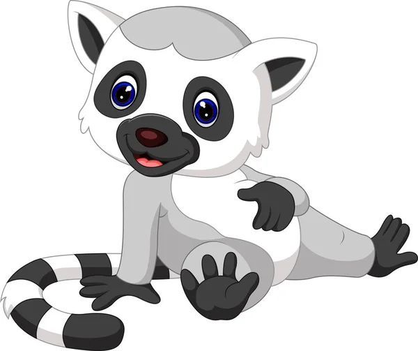 Roztomilý lemur kreslený — Stockový vektor