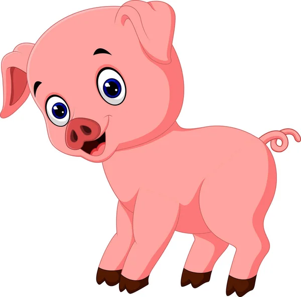 Lindo cerdo de dibujos animados — Vector de stock