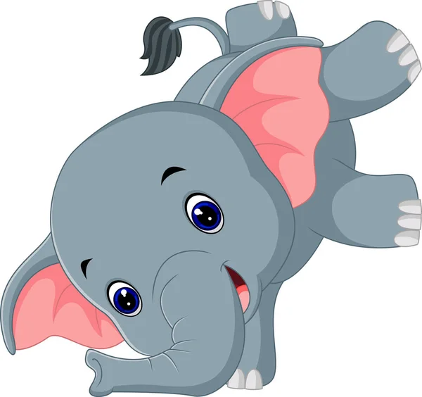 Lindo elefante de dibujos animados — Vector de stock