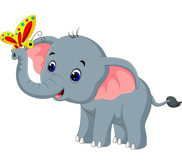 Mignon éléphant dessin animé — Image vectorielle