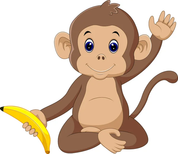 귀여운 원숭이 만화 — 스톡 벡터