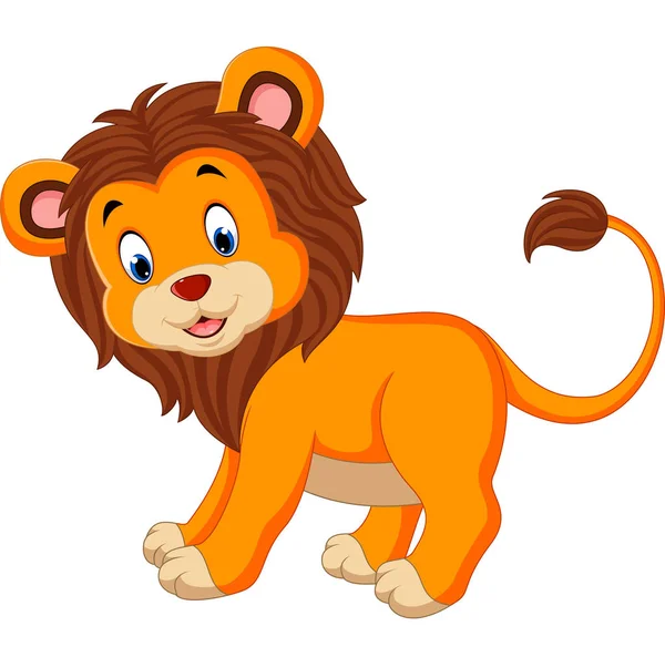 Mignon lion dessin animé — Image vectorielle