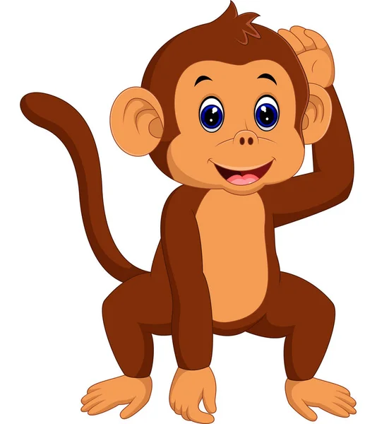 Carino scimmia cartone animato — Vettoriale Stock