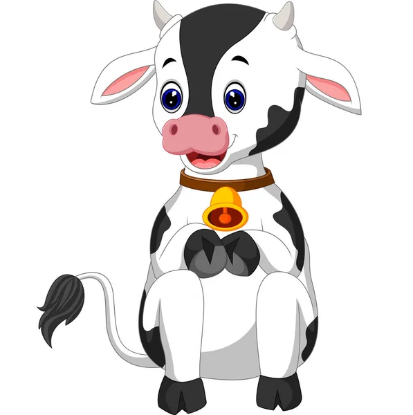 Bonito dibujo animado vaca — Vector de stock