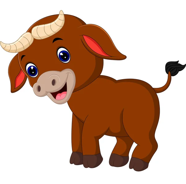 Lindo bebé toro de dibujos animados — Vector de stock