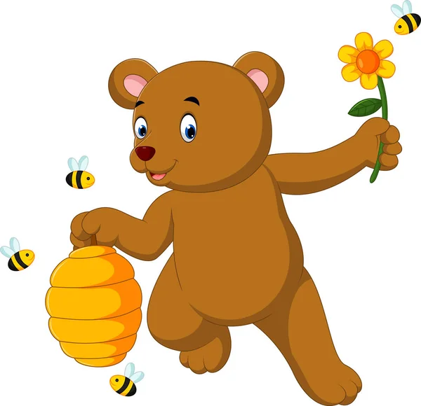 Słodkie niedźwiedź kreskówka — Wektor stockowy