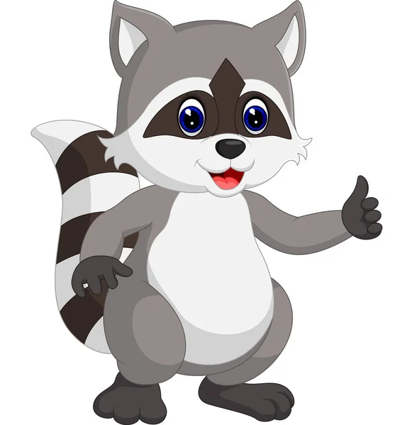 Raccoon dessin animé agitant — Image vectorielle
