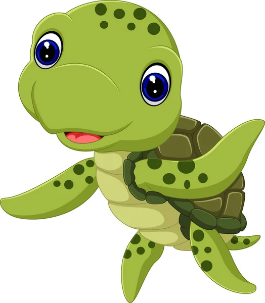 Schattig zeeschildpad cartoon — Stockvector