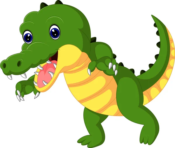 Desenhos animados de crocodilo bonito — Vetor de Stock