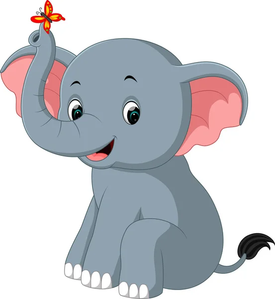 Lindo elefante de dibujos animados — Archivo Imágenes Vectoriales