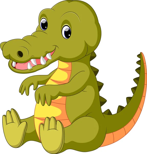 Roztomilý krokodýl kreslený — Stockový vektor