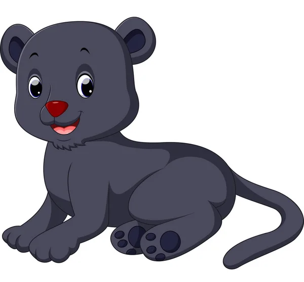 Cute black panther cartoon — Stock Vector