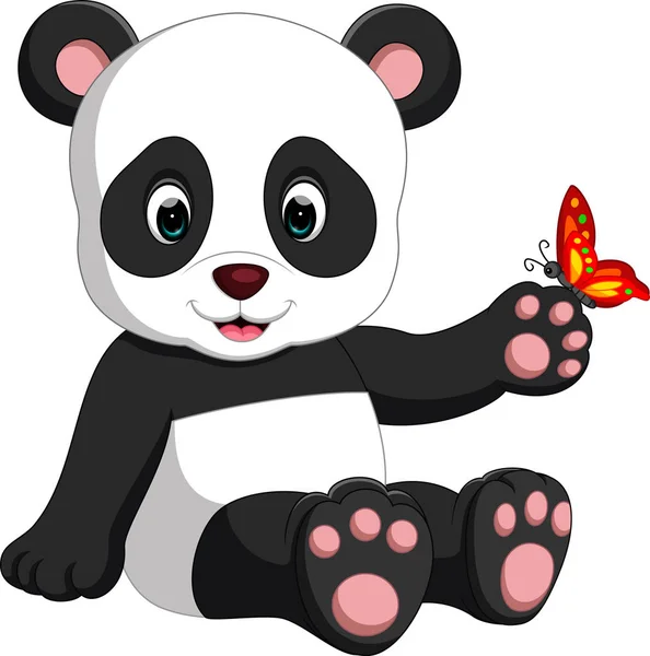 Bébé panda dessin animé — Image vectorielle