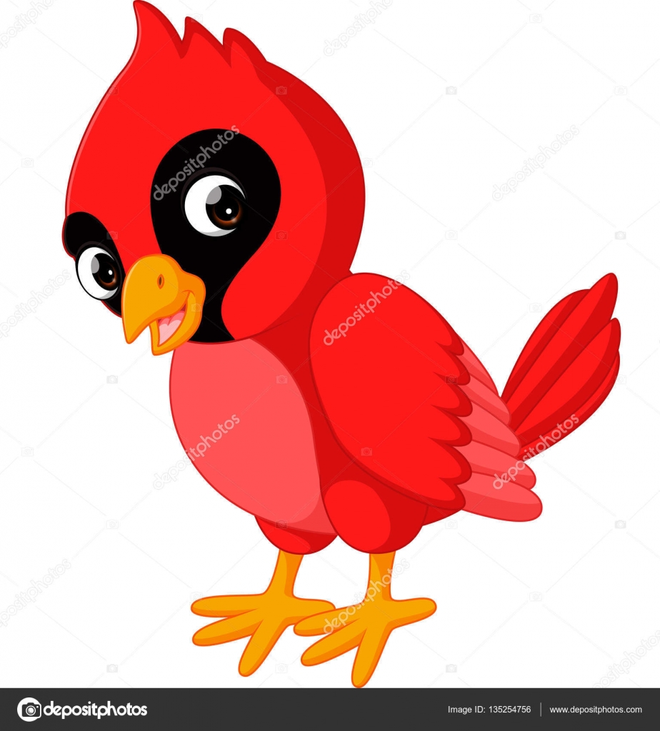 Dessin Animé Bel Oiseau Cardinal Image Vectorielle