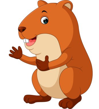 Şirin hamster sallanan el