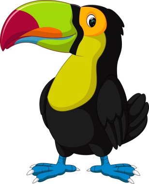 Karikatür mutlu kuş toucan