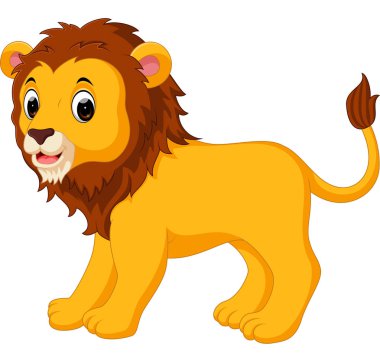 sevimli çizgi aslan
