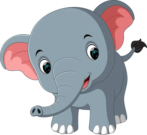 Lindo elefante de dibujos animados — Vector de stock