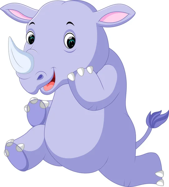 Carino cartone animato rinoceronte — Vettoriale Stock