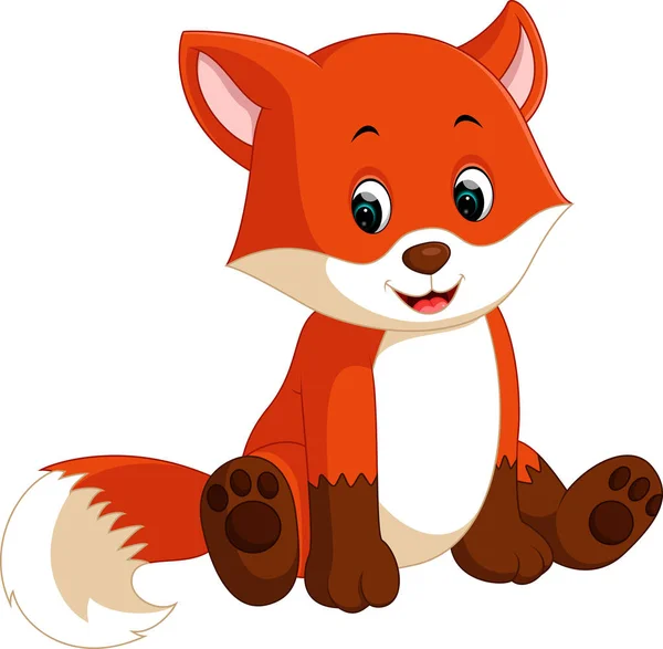 Cute fox cartoon — Stock Vector