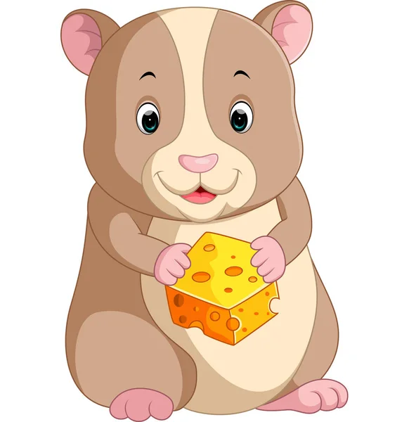 Lindo hamster de dibujos animados — Vector de stock