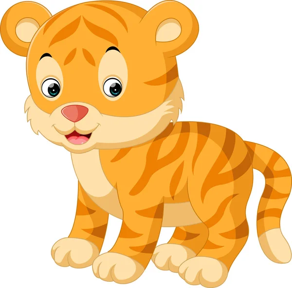 Drăguț tigru desen animat — Vector de stoc