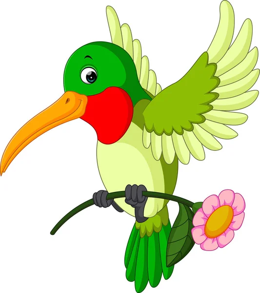 Cartoon funny hummingbird - Stok Vektor