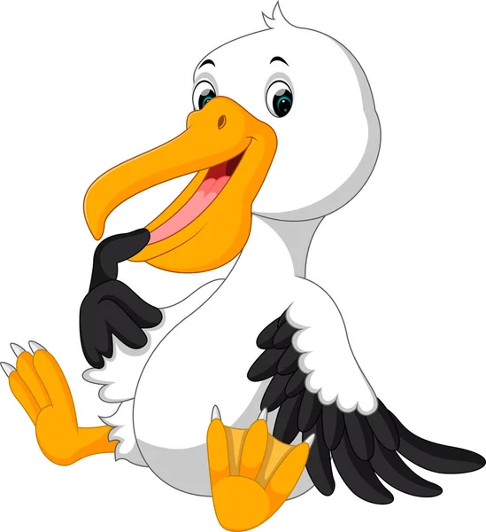 Słodka kreskówka pelikan — Wektor stockowy