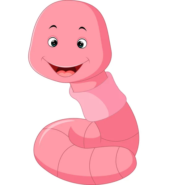 Bonito desenho animado verme rosa — Vetor de Stock