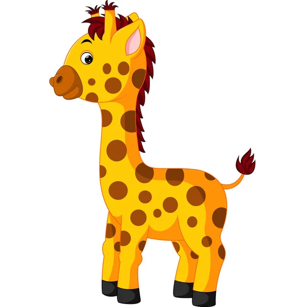 Bonita jirafa de dibujos animados de la ilustración — Archivo Imágenes Vectoriales