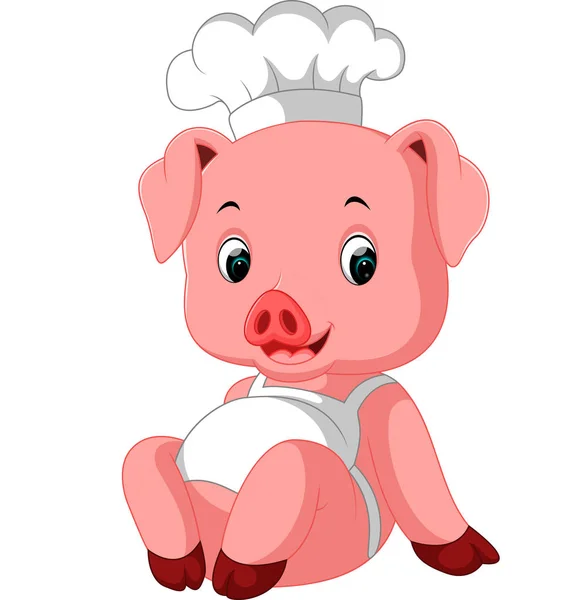 Chef cochon mignon — Image vectorielle