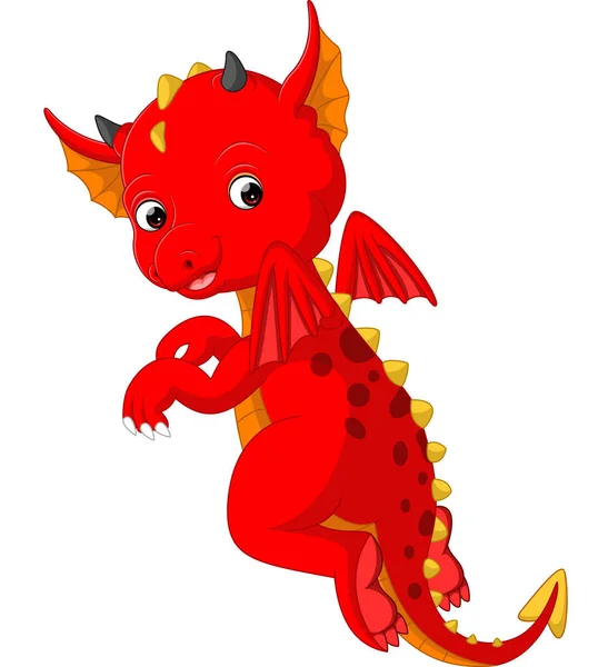 Carino baby drago cartone animato — Vettoriale Stock