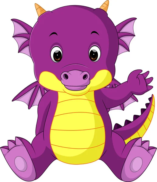 Schattige baby draak cartoon — Stockvector