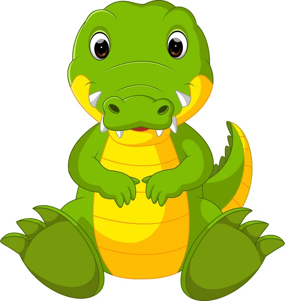 Cocodrilo lindo de dibujos animados — Vector de stock