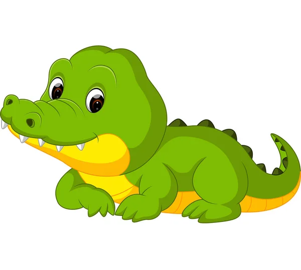 Roztomilý krokodýl kreslený — Stockový vektor