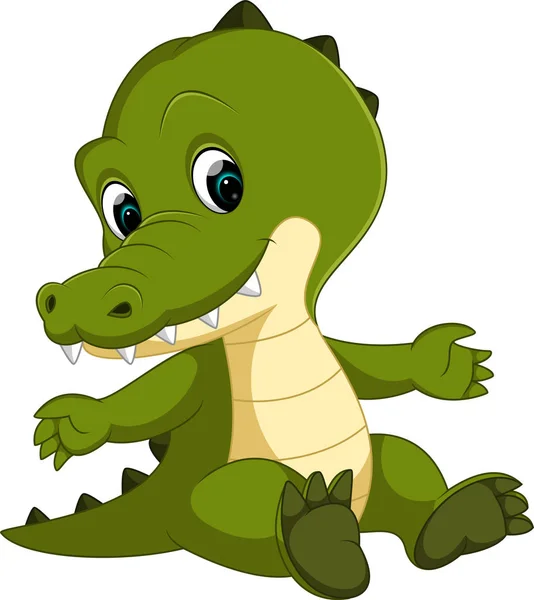 Dessin animé crocodile mignon — Image vectorielle