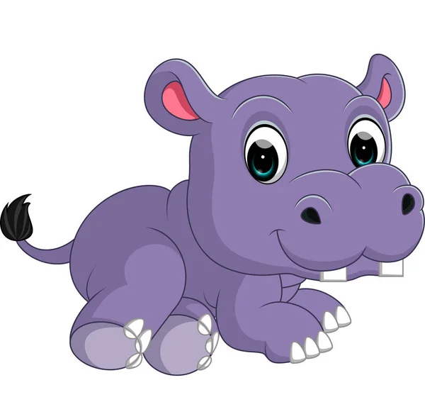 Ładny hippo kreskówka — Wektor stockowy