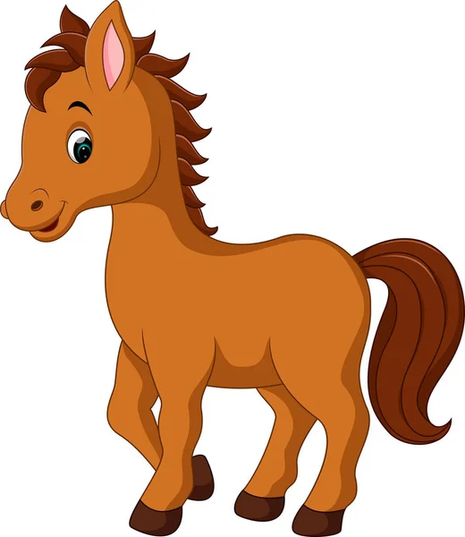 Lindo caballo de dibujos animados — Vector de stock