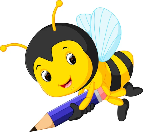 Μέλισσα εκμετάλλευση μολύβι — Διανυσματικό Αρχείο