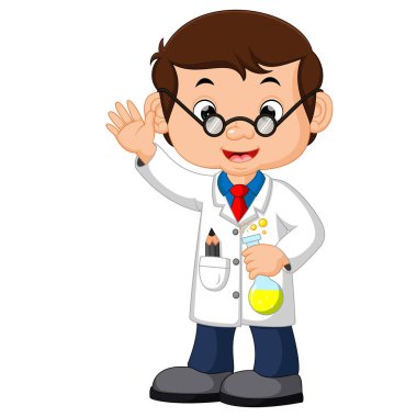 Bilim adamı ya da Profesör holding şişesi
