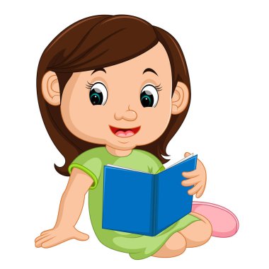 kız kitap okuyor.